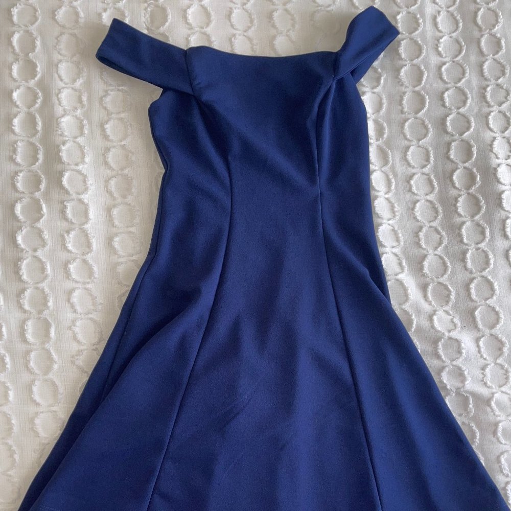 Blue Off the Shoulder Dress